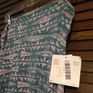 LuLaRoe Azure a-line skirt slinky green lilac Large L NWT NEW